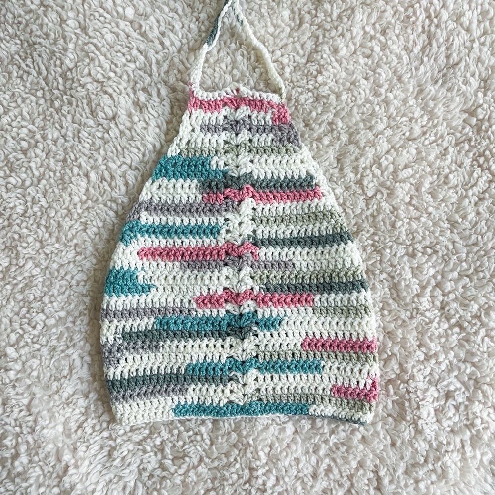 Handmade Crochet Womens Halter Top Boho Festival Crop Top